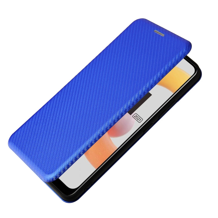 For OPPO Realme C11 2021 Carbon Fiber Texture Horizontal Flip TPU + PC + PU Leather Case with Card Slot