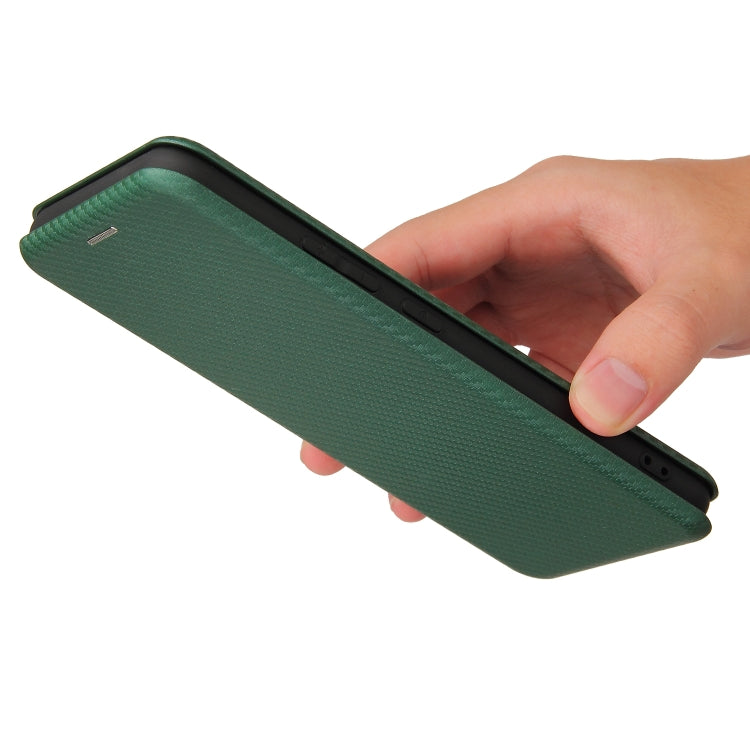 For OPPO Realme C20 Carbon Fiber Texture Horizontal Flip TPU + PC + PU Leather Case with Card Slot