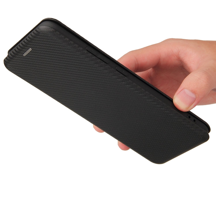 For OPPO Realme C20 Carbon Fiber Texture Horizontal Flip TPU + PC + PU Leather Case with Card Slot