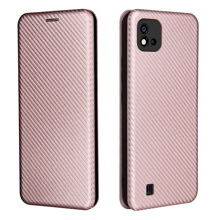 For OPPO Realme C20 Carbon Fiber Texture Horizontal Flip TPU + PC + PU Leather Case with Card Slot