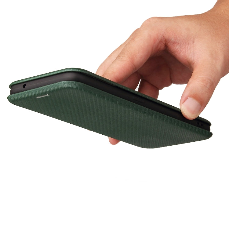 For OPPO Reno 5A(Japan version) Carbon Fiber Texture Horizontal Flip TPU + PC + PU Leather Case with Card Slot