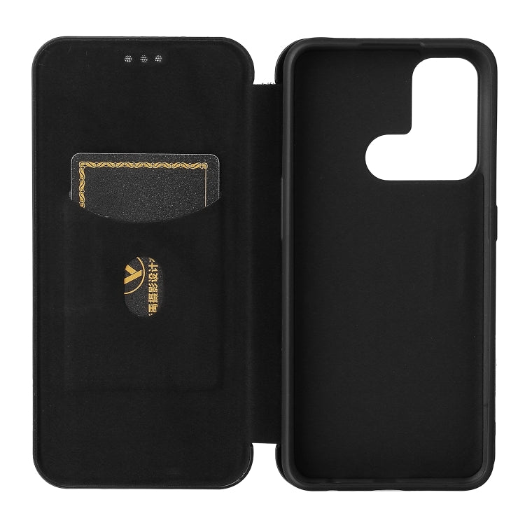 For OPPO Reno 5A(Japan version) Carbon Fiber Texture Horizontal Flip TPU + PC + PU Leather Case with Card Slot