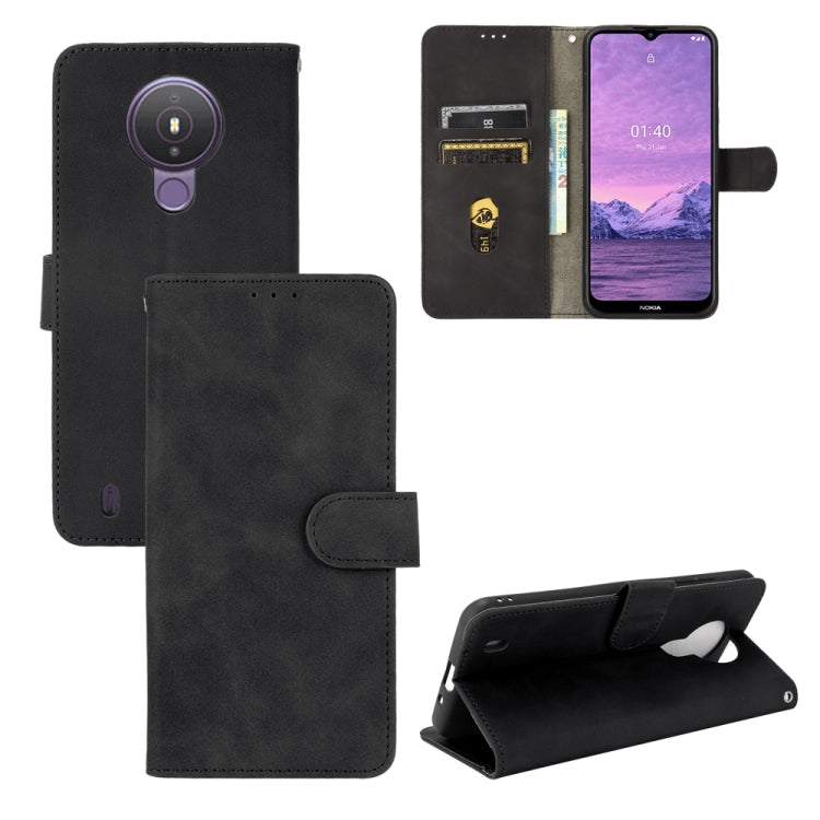 For Nokia 1.4 Solid Color Skin Feel Magnetic Buckle Horizontal Flip Calf Texture PU Leather Case with Holder & Card Slots & Wallet