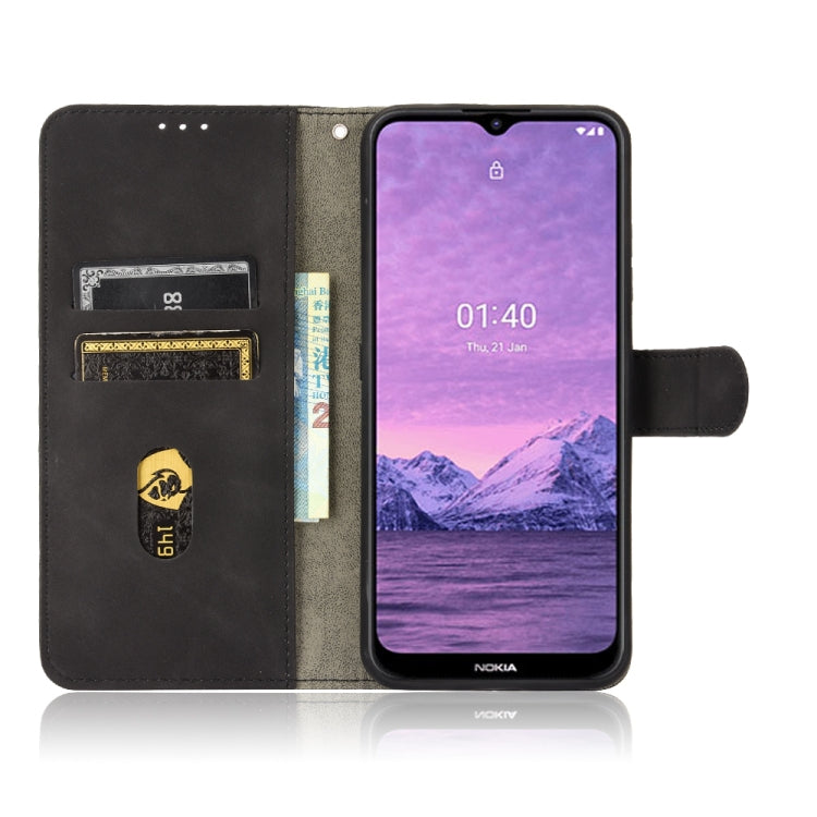 For Nokia 1.4 Solid Color Skin Feel Magnetic Buckle Horizontal Flip Calf Texture PU Leather Case with Holder & Card Slots & Wallet