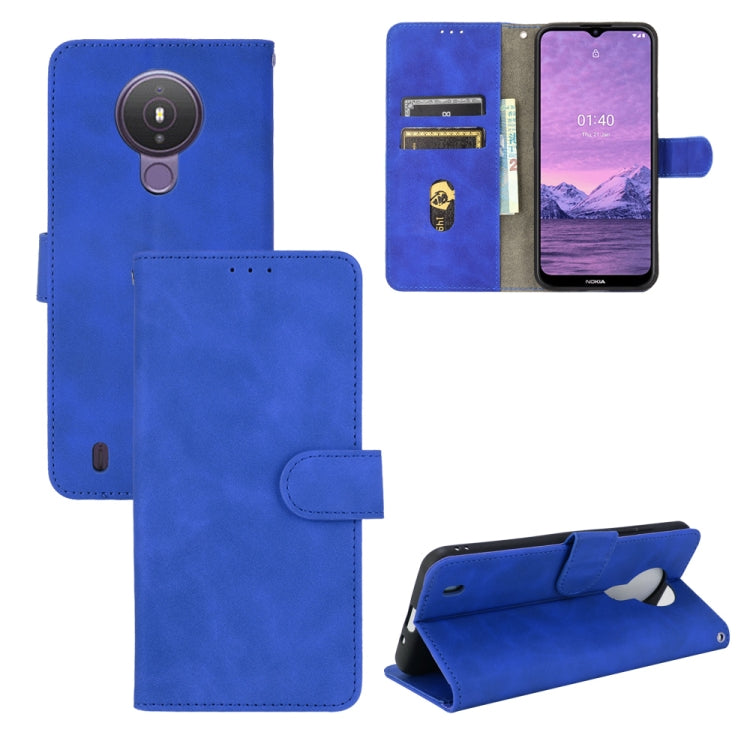 For Nokia 1.4 Solid Color Skin Feel Magnetic Buckle Horizontal Flip Calf Texture PU Leather Case with Holder & Card Slots & Wallet