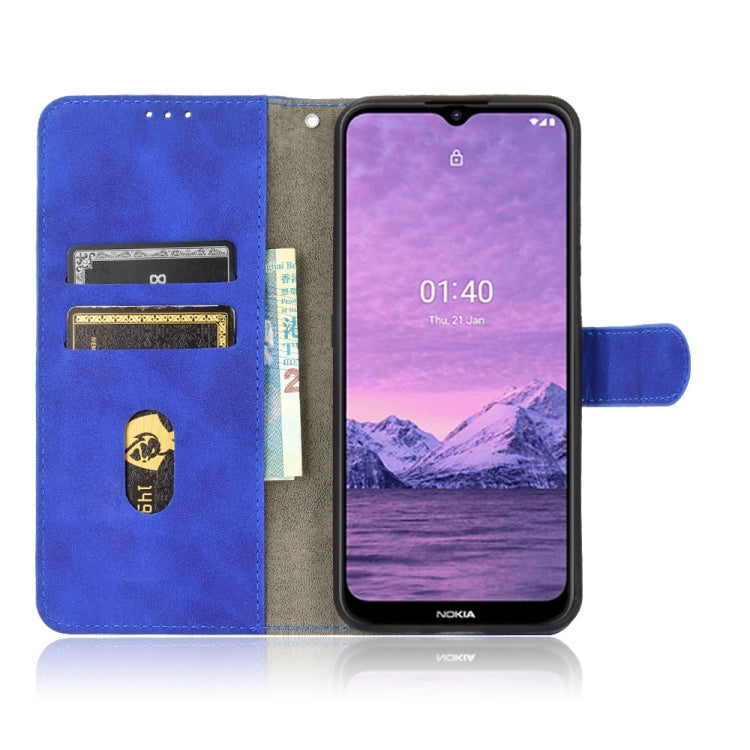 For Nokia 1.4 Solid Color Skin Feel Magnetic Buckle Horizontal Flip Calf Texture PU Leather Case with Holder & Card Slots & Wallet