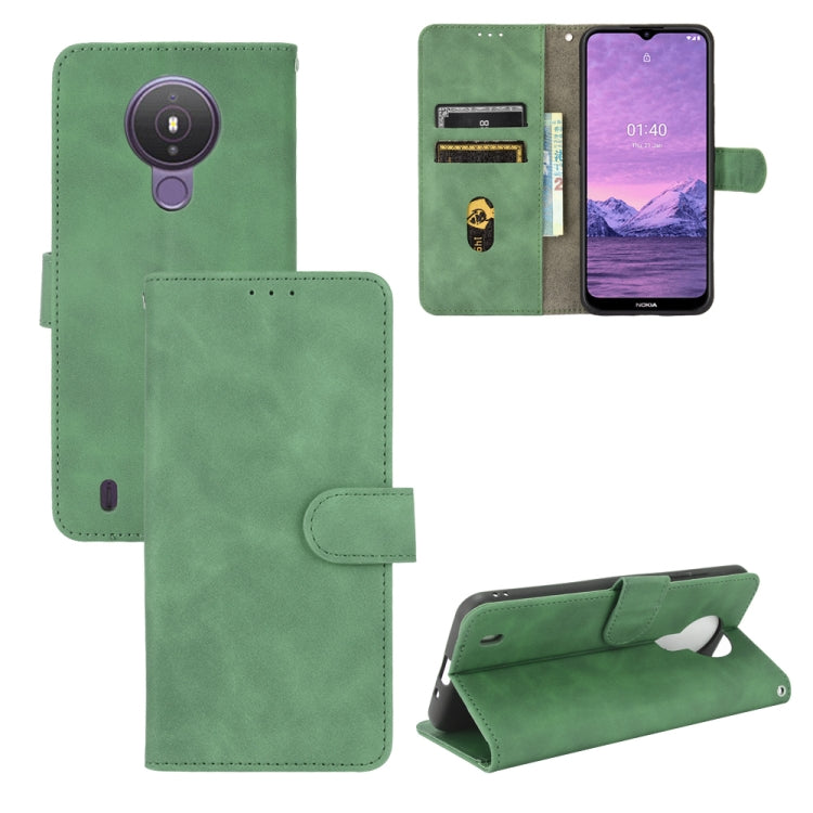 For Nokia 1.4 Solid Color Skin Feel Magnetic Buckle Horizontal Flip Calf Texture PU Leather Case with Holder & Card Slots & Wallet