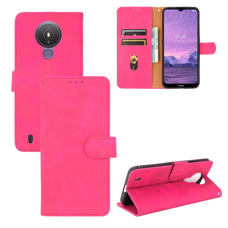 For Nokia 1.4 Solid Color Skin Feel Magnetic Buckle Horizontal Flip Calf Texture PU Leather Case with Holder & Card Slots & Wallet