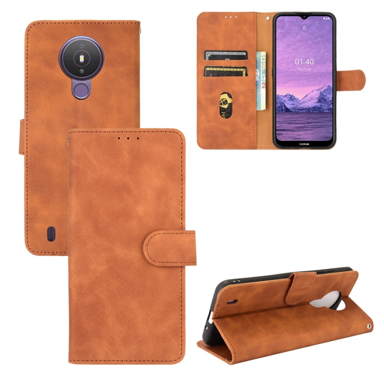 For Nokia 1.4 Solid Color Skin Feel Magnetic Buckle Horizontal Flip Calf Texture PU Leather Case with Holder & Card Slots & Wallet