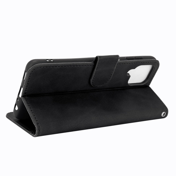 For Samsung Galaxy A22 4G Solid Color Skin Feel Magnetic Buckle Horizontal Flip Calf Texture PU Leather Case with Holder & Card Slots & Wallet