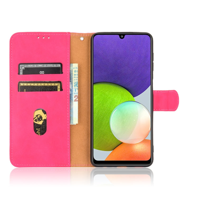 For Samsung Galaxy A22 4G Solid Color Skin Feel Magnetic Buckle Horizontal Flip Calf Texture PU Leather Case with Holder & Card Slots & Wallet