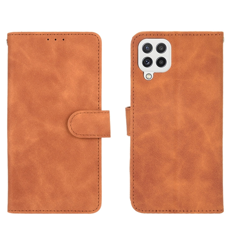 For Samsung Galaxy A22 4G Solid Color Skin Feel Magnetic Buckle Horizontal Flip Calf Texture PU Leather Case with Holder & Card Slots & Wallet