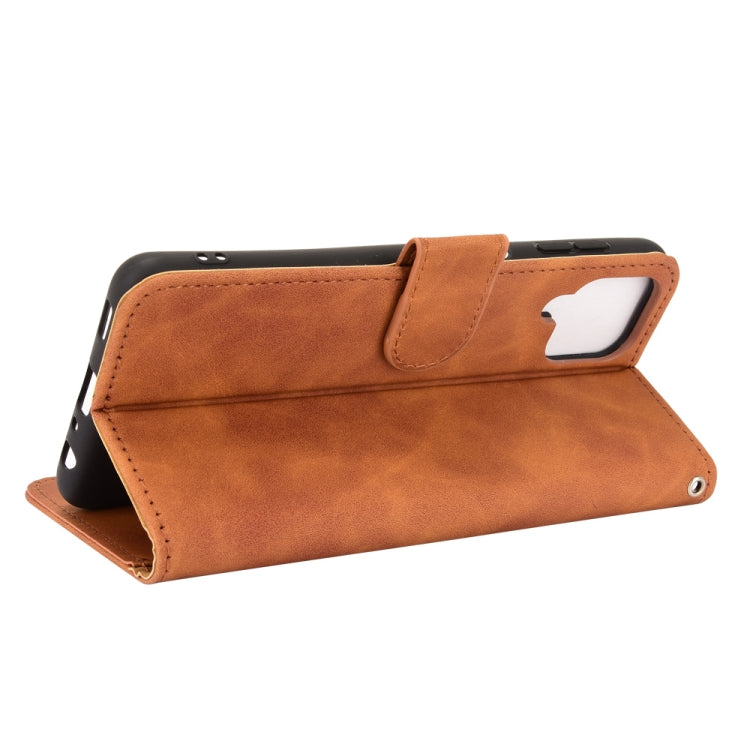 For Samsung Galaxy A22 4G Solid Color Skin Feel Magnetic Buckle Horizontal Flip Calf Texture PU Leather Case with Holder & Card Slots & Wallet