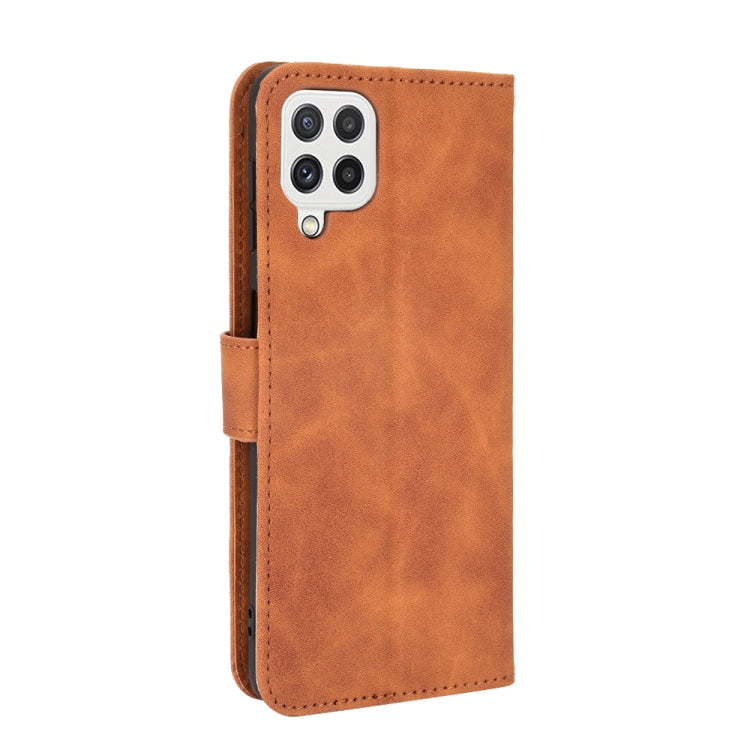 For Samsung Galaxy A22 4G Solid Color Skin Feel Magnetic Buckle Horizontal Flip Calf Texture PU Leather Case with Holder & Card Slots & Wallet