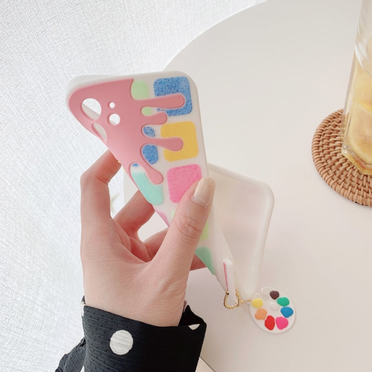 For iPhone 11 Pro Color Small Lattice Pattern Silicone Protective Case