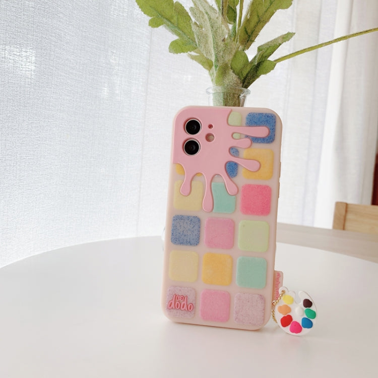 For iPhone 12 / 12 Pro Color Small Lattice Pattern Silicone Protective Case