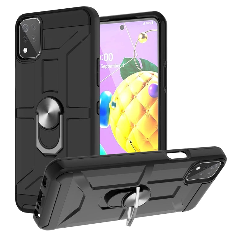 For LG K53 War-god Armor TPU + PC Shockproof Magnetic Protective Case with Ring Holder