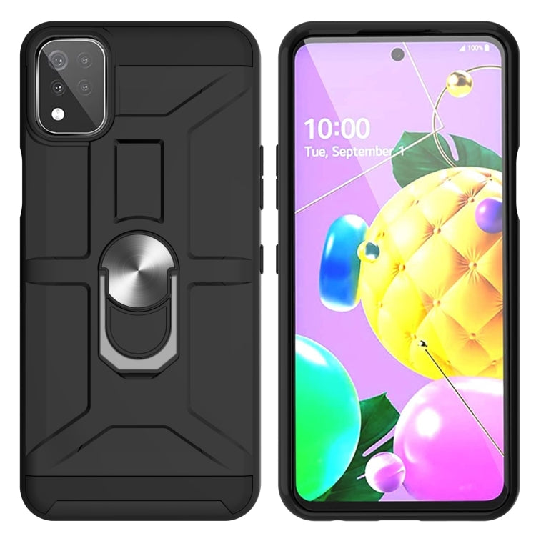 For LG K53 War-god Armor TPU + PC Shockproof Magnetic Protective Case with Ring Holder