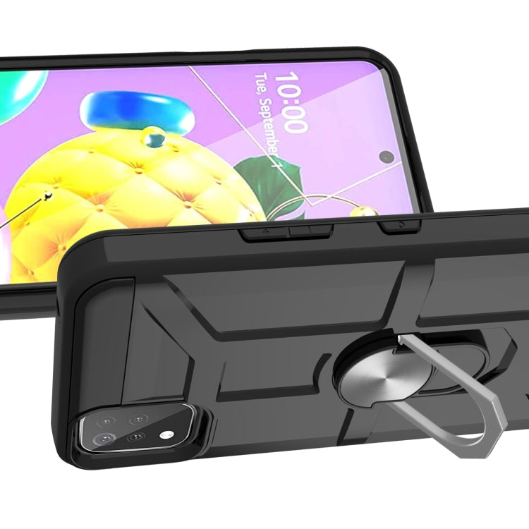 For LG K53 War-god Armor TPU + PC Shockproof Magnetic Protective Case with Ring Holder