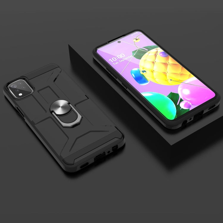 For LG K53 War-god Armor TPU + PC Shockproof Magnetic Protective Case with Ring Holder