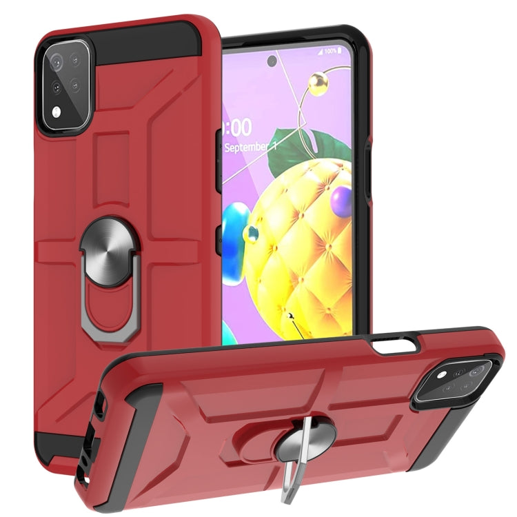 For LG K53 War-god Armor TPU + PC Shockproof Magnetic Protective Case with Ring Holder