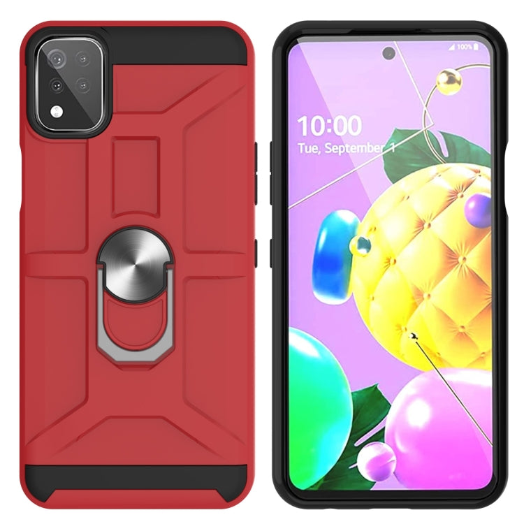 For LG K53 War-god Armor TPU + PC Shockproof Magnetic Protective Case with Ring Holder