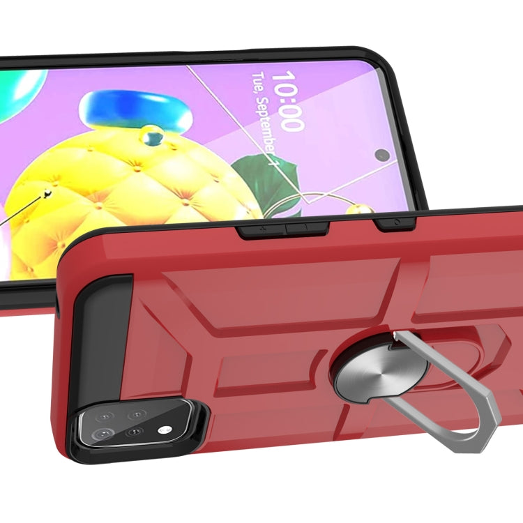 For LG K53 War-god Armor TPU + PC Shockproof Magnetic Protective Case with Ring Holder