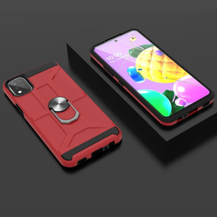 For LG K53 War-god Armor TPU + PC Shockproof Magnetic Protective Case with Ring Holder