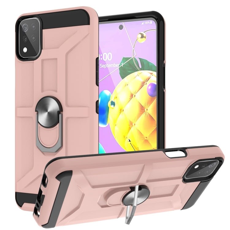 For LG K53 War-god Armor TPU + PC Shockproof Magnetic Protective Case with Ring Holder