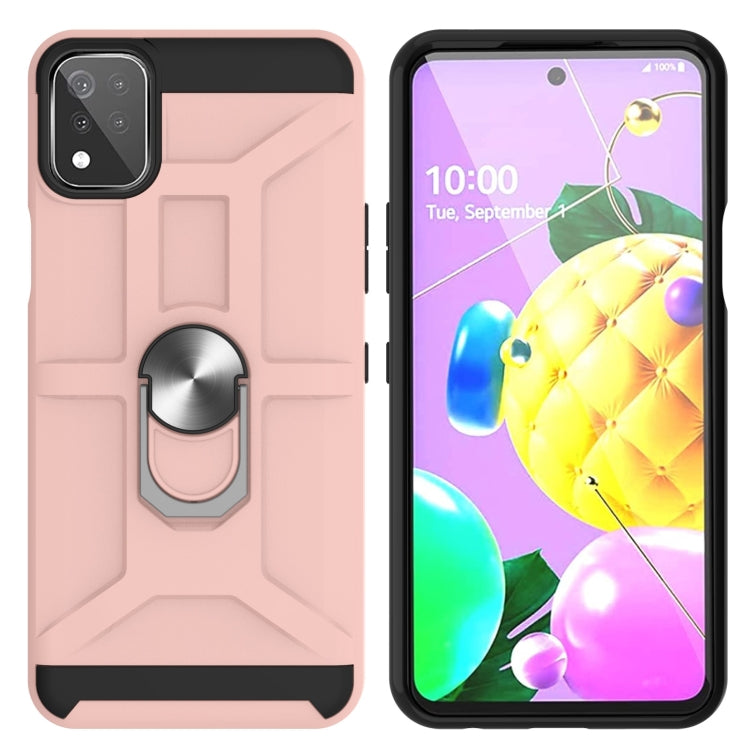 For LG K53 War-god Armor TPU + PC Shockproof Magnetic Protective Case with Ring Holder