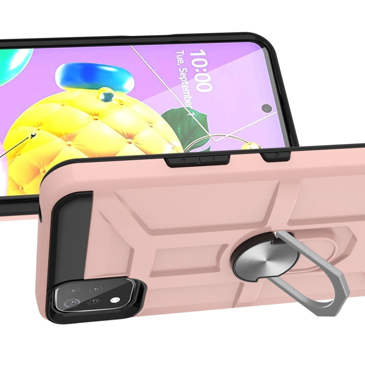 For LG K53 War-god Armor TPU + PC Shockproof Magnetic Protective Case with Ring Holder