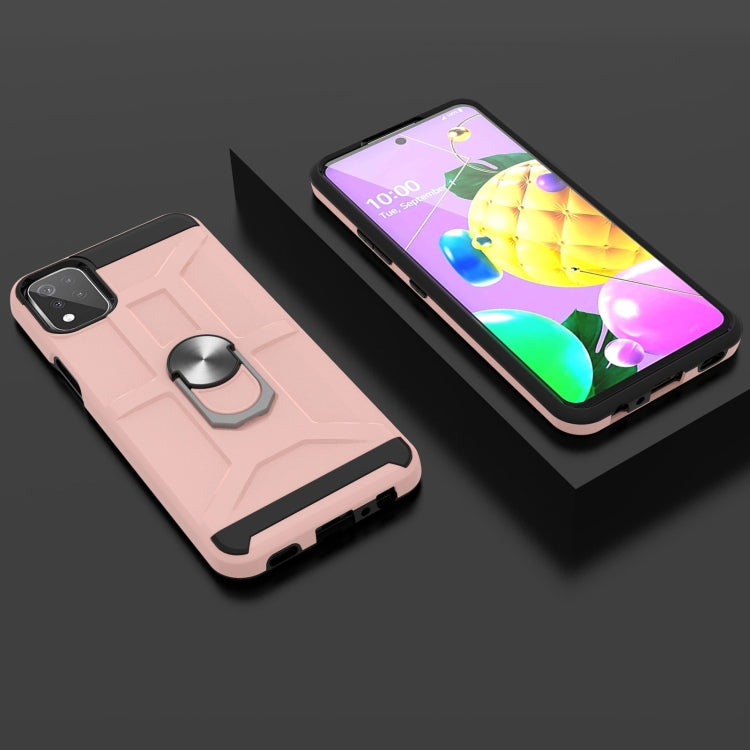 For LG K53 War-god Armor TPU + PC Shockproof Magnetic Protective Case with Ring Holder