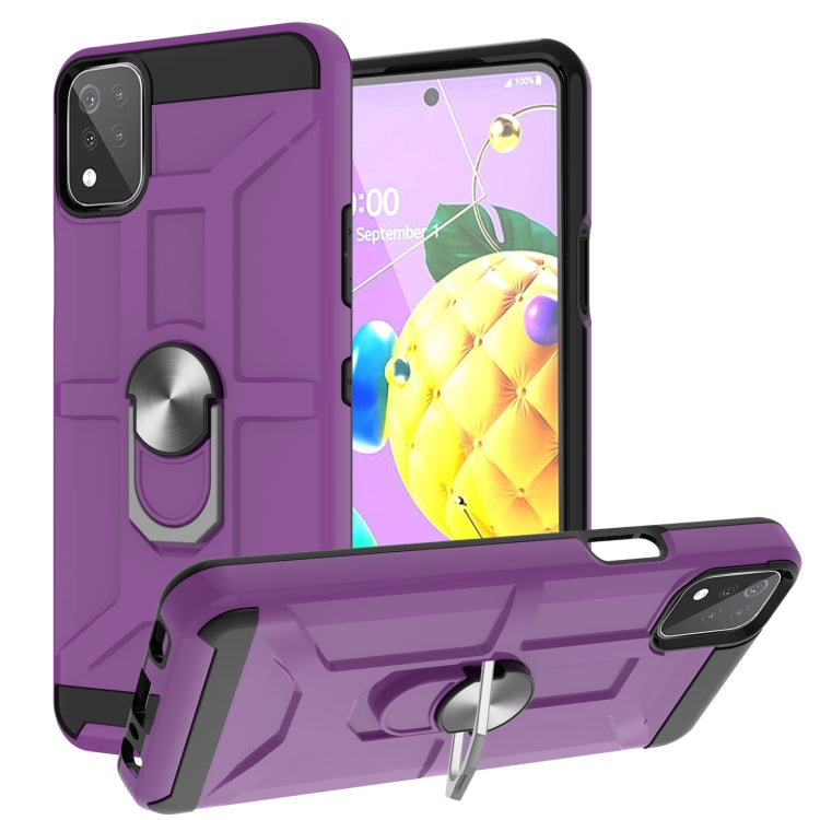 For LG K53 War-god Armor TPU + PC Shockproof Magnetic Protective Case with Ring Holder