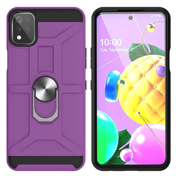 For LG K53 War-god Armor TPU + PC Shockproof Magnetic Protective Case with Ring Holder