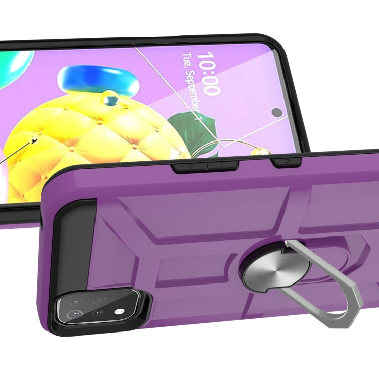 For LG K53 War-god Armor TPU + PC Shockproof Magnetic Protective Case with Ring Holder