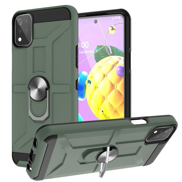 For LG K53 War-god Armor TPU + PC Shockproof Magnetic Protective Case with Ring Holder