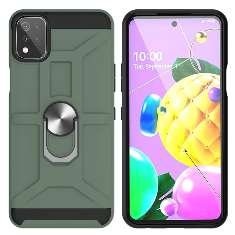 For LG K53 War-god Armor TPU + PC Shockproof Magnetic Protective Case with Ring Holder