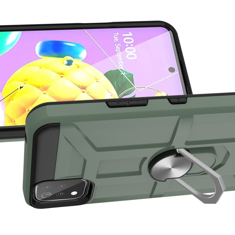 For LG K53 War-god Armor TPU + PC Shockproof Magnetic Protective Case with Ring Holder