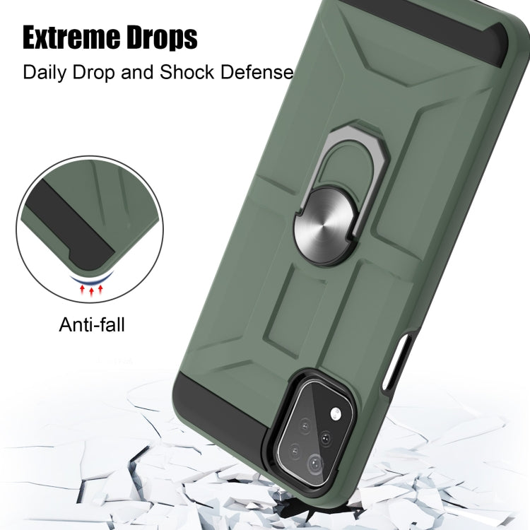 For LG K53 War-god Armor TPU + PC Shockproof Magnetic Protective Case with Ring Holder