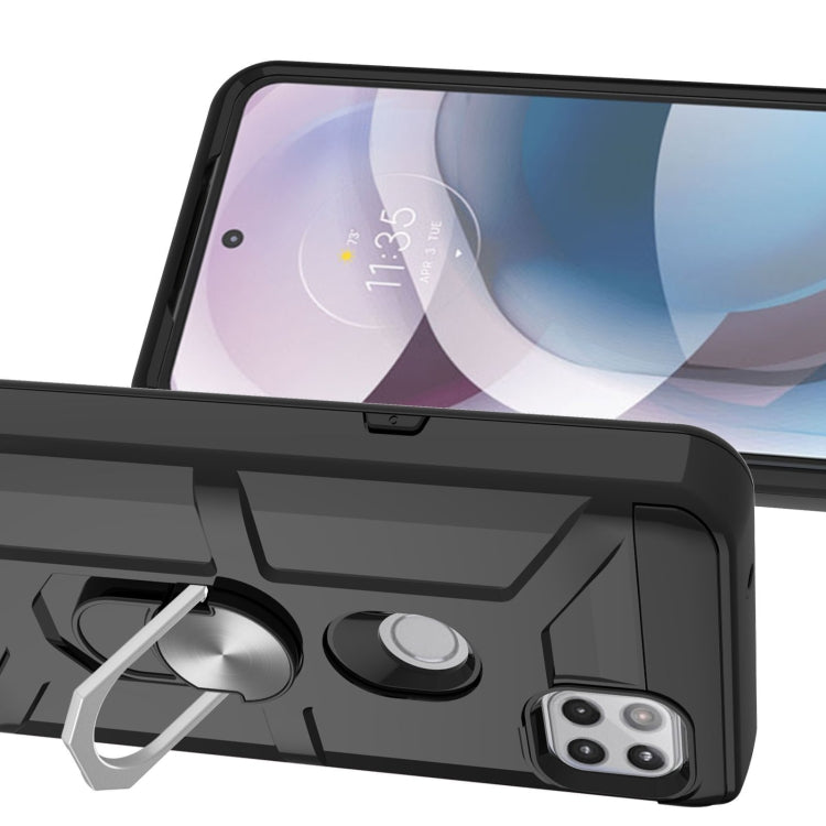 For Motorola Moto G 5G / One 5G Ace War-god Armor TPU + PC Shockproof Magnetic Protective Case with Ring Holder