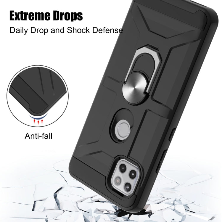 For Motorola Moto G 5G / One 5G Ace War-god Armor TPU + PC Shockproof Magnetic Protective Case with Ring Holder