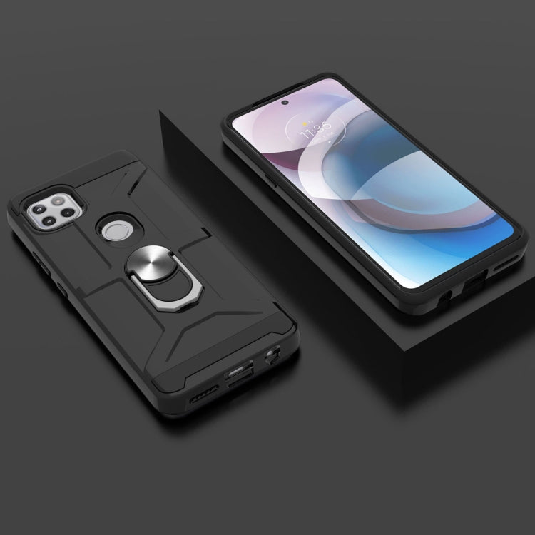 For Motorola Moto G 5G / One 5G Ace War-god Armor TPU + PC Shockproof Magnetic Protective Case with Ring Holder