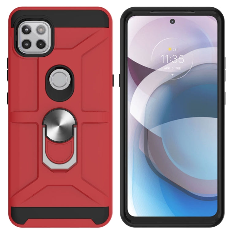 For Motorola Moto G 5G / One 5G Ace War-god Armor TPU + PC Shockproof Magnetic Protective Case with Ring Holder