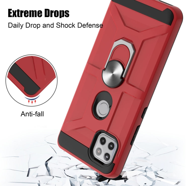 For Motorola Moto G 5G / One 5G Ace War-god Armor TPU + PC Shockproof Magnetic Protective Case with Ring Holder