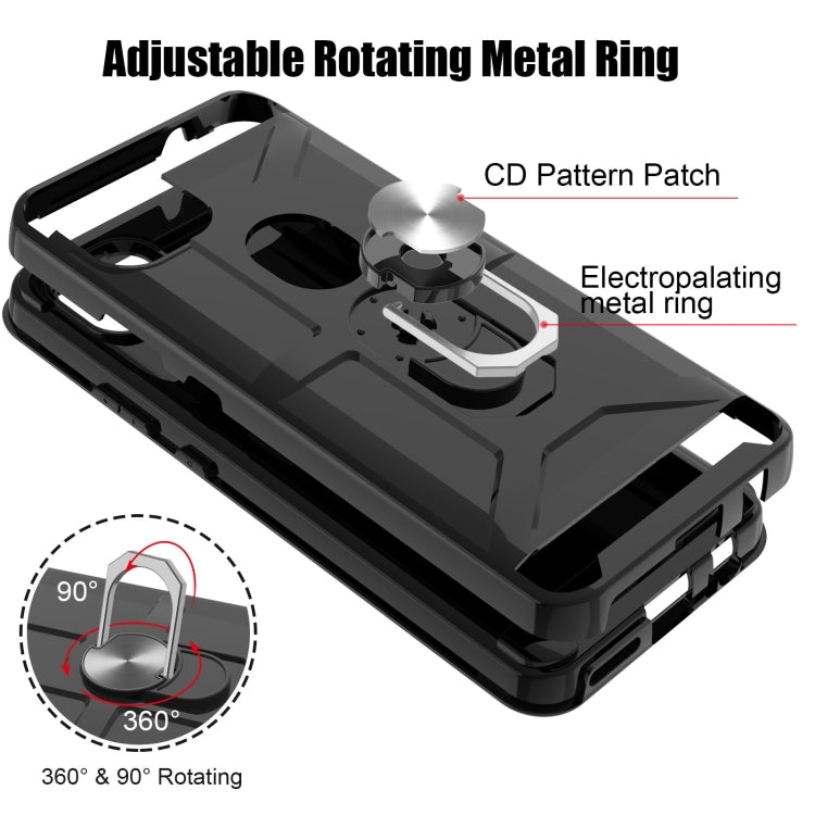For Motorola Moto G 5G / One 5G Ace War-god Armor TPU + PC Shockproof Magnetic Protective Case with Ring Holder