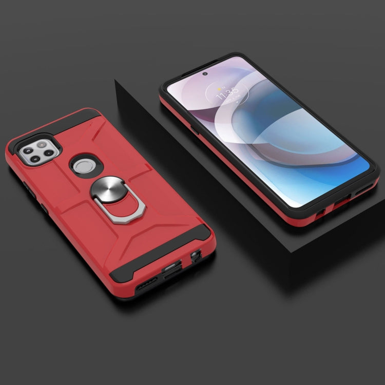 For Motorola Moto G 5G / One 5G Ace War-god Armor TPU + PC Shockproof Magnetic Protective Case with Ring Holder