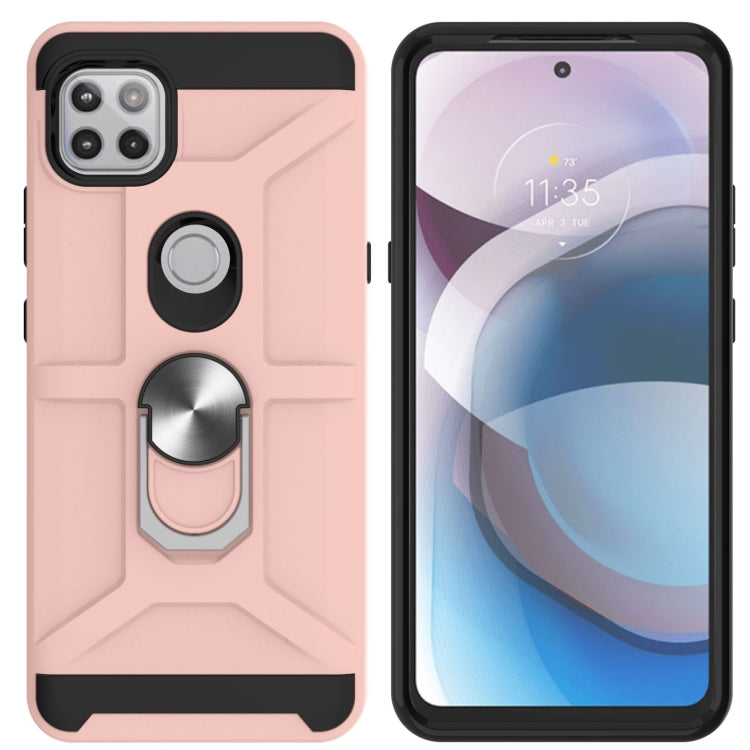 For Motorola Moto G 5G / One 5G Ace War-god Armor TPU + PC Shockproof Magnetic Protective Case with Ring Holder