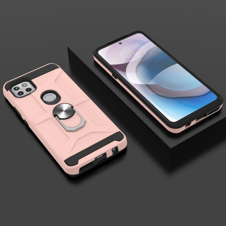 For Motorola Moto G 5G / One 5G Ace War-god Armor TPU + PC Shockproof Magnetic Protective Case with Ring Holder