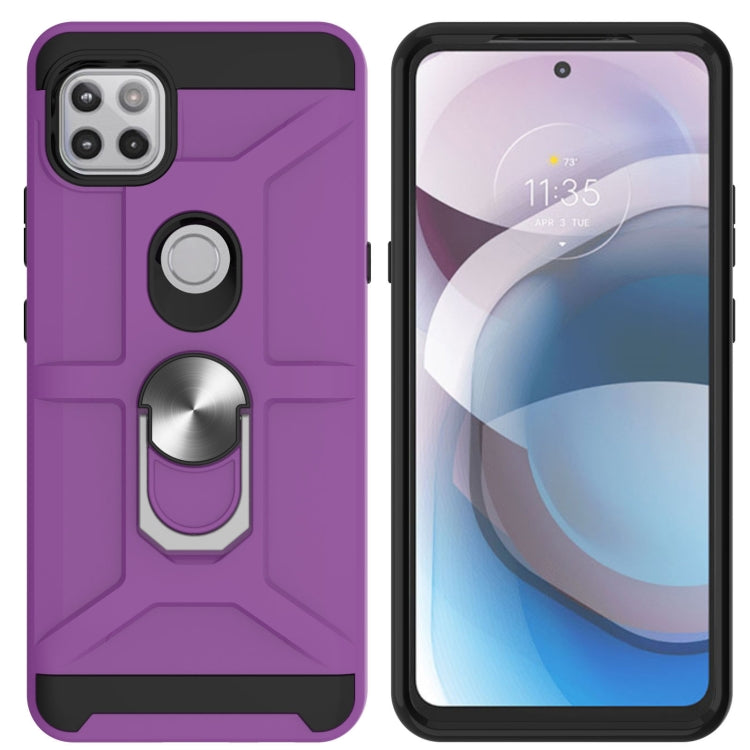 For Motorola Moto G 5G / One 5G Ace War-god Armor TPU + PC Shockproof Magnetic Protective Case with Ring Holder