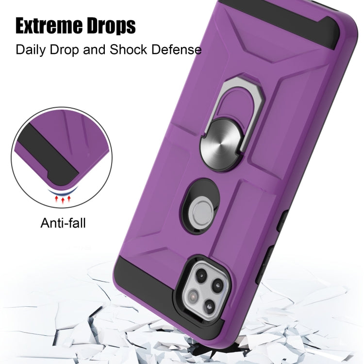 For Motorola Moto G 5G / One 5G Ace War-god Armor TPU + PC Shockproof Magnetic Protective Case with Ring Holder